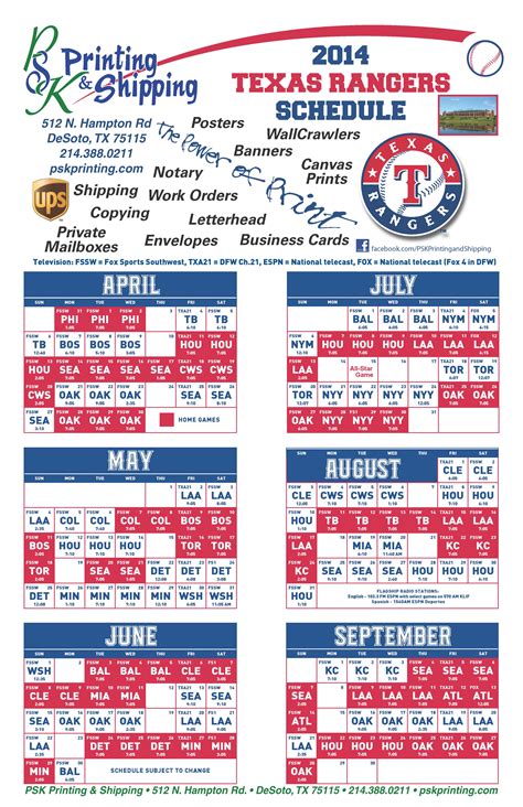 printable texas rangers schedule|texas rangers game schedule 2022.